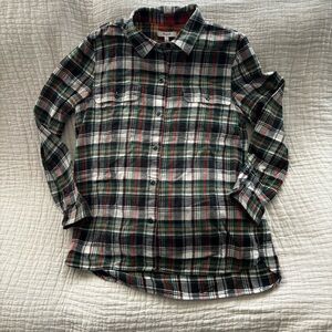 Madewell flannel button down Top size L